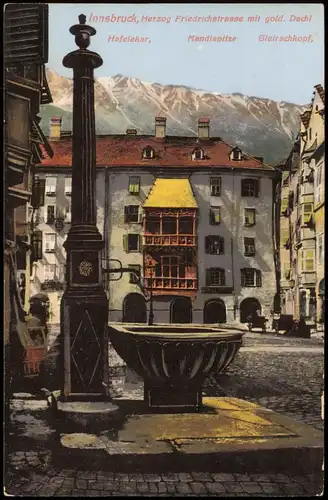 Ansichtskarte Innsbruck Herzog-Friedrich-Straße mit Goldenem Dachl 1910