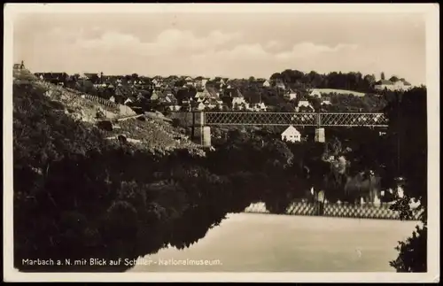 Marbach am Neckar Panorama-Ansicht mit Blick auf Schiller-Nationalmuseum 1938
