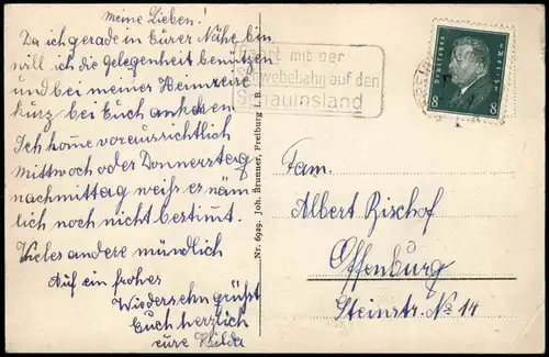 Ansichtskarte Freiburg im Breisgau Panorama-Ansicht, Stadt-Ansicht 1930