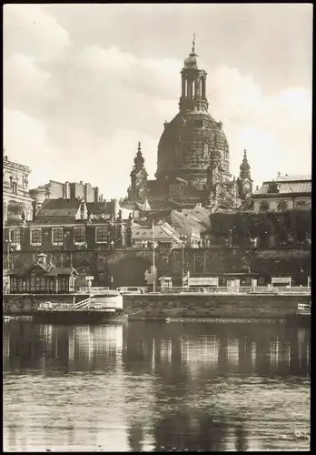 Innere Altstadt-Dresden Frauenkirche vom Neustädter Elbufer 1979