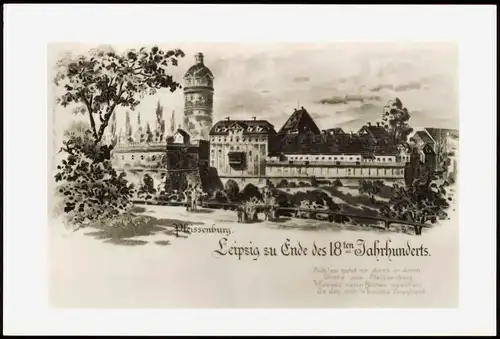 Ansichtskarte Leipzig Schloss Pleißenburg 1800/1987