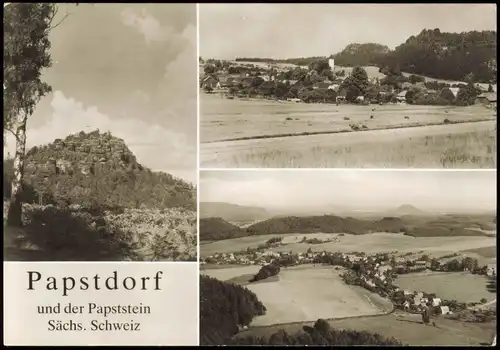 Papstdorf-Gohrisch (Sächs. Schweiz) Papststein, Ortsansicht 1986