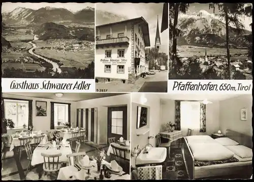 Ansichtskarte Pfaffenhofen Tirol Gasthof Schwarzer Adler MB 1968