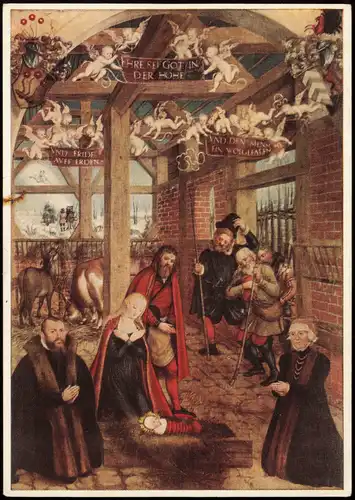Ansichtskarte  Niemec, D. Lucas Cranach d.J. - Epitaph Christi Geburt 1997