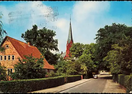 Ansichtskarte Reinbek Bismarckstraße mit Kirche 1965