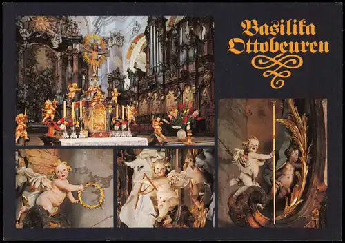Ansichtskarte Ottobeuren Basilika Chordetail und Puttengruppe 1990