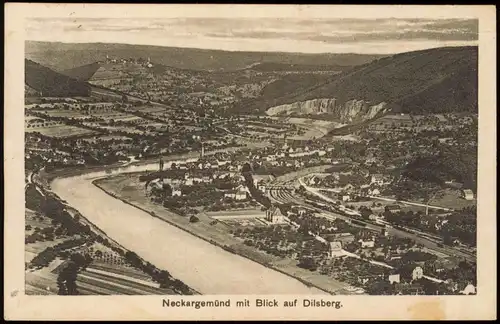 Ansichtskarte Neckargemünd mit Blick auf Dilsberg. 1935