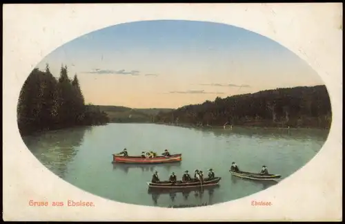 Ansichtskarte Ebnisee-Welzheim Ruderpartie Ruderboote Ebnisee 1911