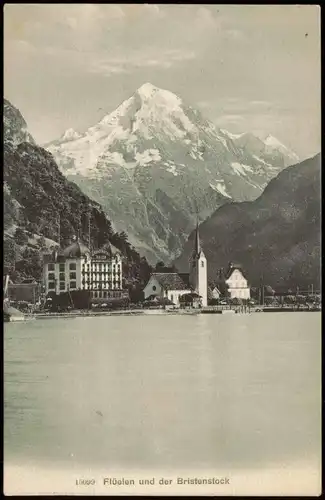 Ansichtskarte Flüelen Grand Hotel, Stadt und der Bristenstock 1903