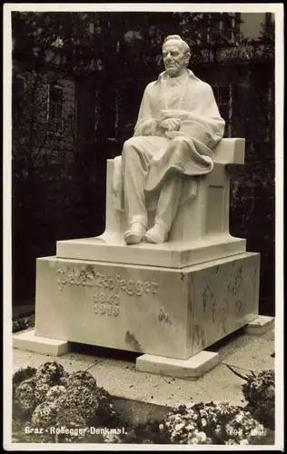 Ansichtskarte Graz Rosegger Denkmal 1938