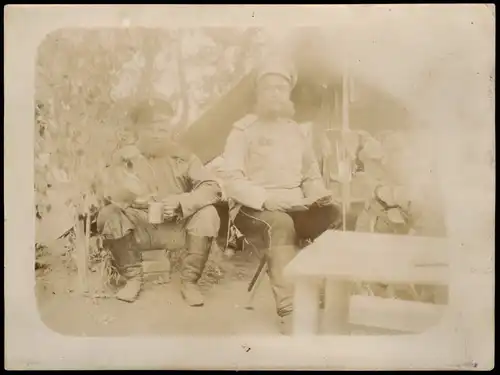 .Russland Rußland Россия Soldaten Militaria vor Zelt 1905 Privatfoto Foto