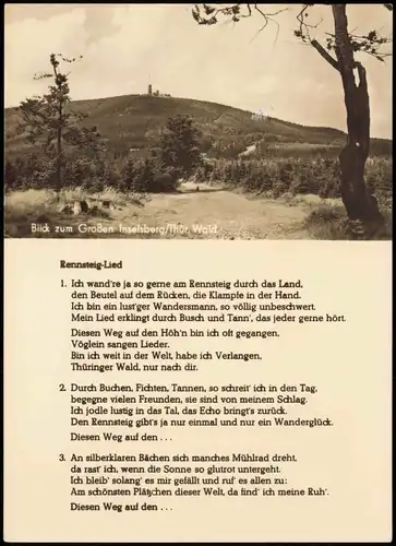 Brotterode Großer Inselberg (Thüringer Wald) Rennsteig-Lied 1966