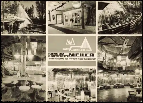 Sosa (Erzgebirge)-Eibenstock Konsum Gaststätte Meiler - Außen- und Innen 1965