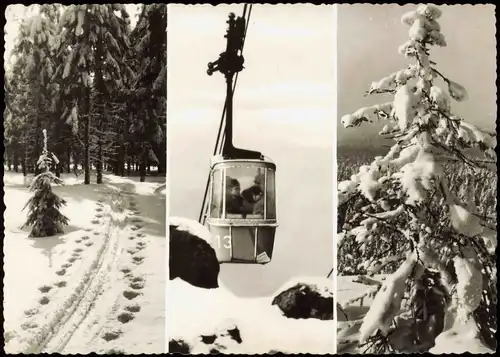 Thale (Harz) Schwebebahn zum Hexentanzplatz im Winter 3 Bild 1974