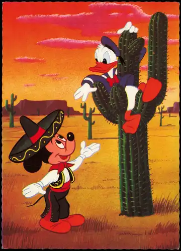Ansichtskarte  Walt Disney - Zeichentrick Micky Mouse Donald Duck 1972