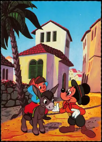 Ansichtskarte  Walt Disney - Zeichentrick Micky Mouse Esel 1972