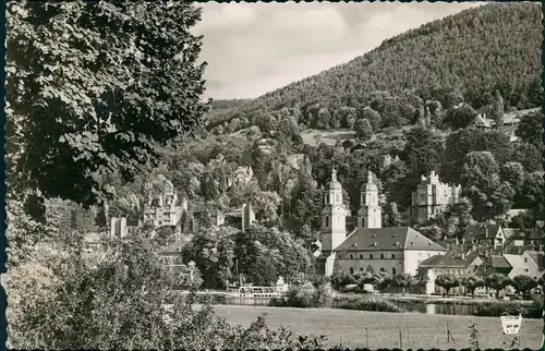 Ansichtskarte Miltenberg (Main) Panorama mit Fährschiff und Kirche 1959