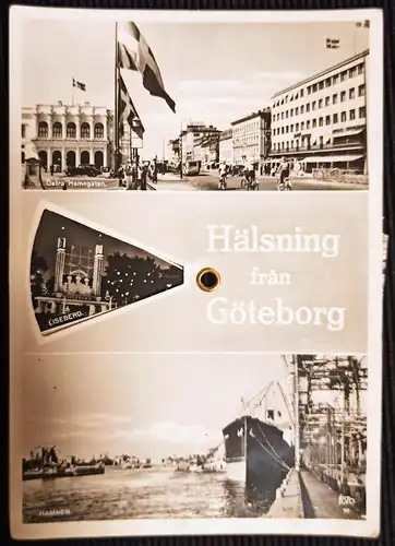 Göteborg Göteborg mechanische Karte Drehscheibe Rotationsvykort 1957