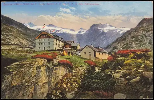 Ginzling-Mayrhofen Alpen Berliner-Hütte Sekt. Berlin in den Zillertalern 1910
