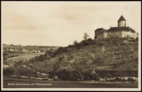 Ansichtskarte Oppenweiler Schloß Reichenberg mit Wilhelmsheim 1930