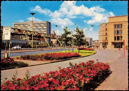 Ansichtskarte Wuppertal Schwebebahn, Straßen Partie 1970