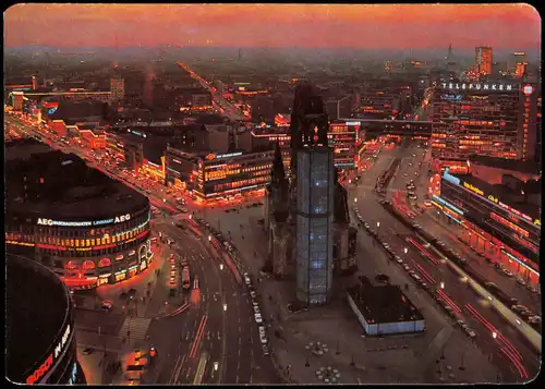 Ansichtskarte Berlin Panorama-Ansicht BERLIN bei Nacht 1980