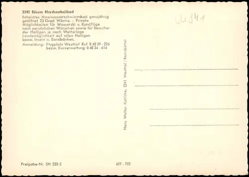 Ansichtskarte Büsum Luftbild Luftaufnahme des Nordsee-Heilbades 1975