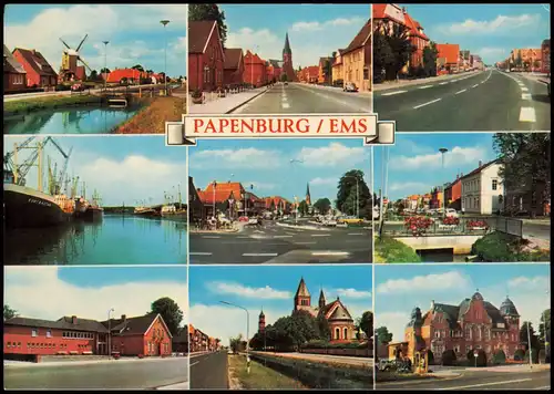 Papenburg (Ems) Mehrbildkarte mit Gebäuden u. Straßen-Ansichten 1970