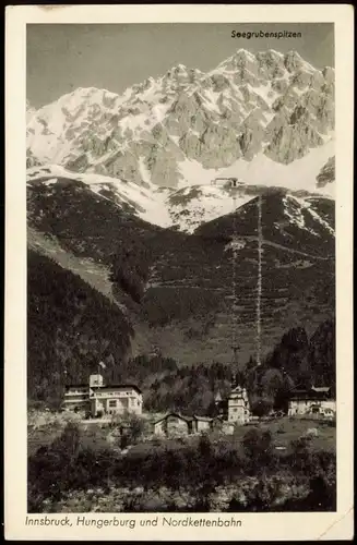 Ansichtskarte Innsbruck Hungerburg und Nordkettenbahn 1941