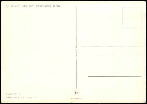 Ansichtskarte  Walt Disney - Zeichentrick Pluto und Affe 1982