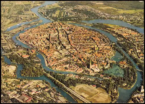 Ansichtskarte Lübeck Luftbild aus großer Höhe 1980