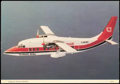 Flugzeug Airplane Avion Scotland's Airline Loganair Shorts SD360 1982