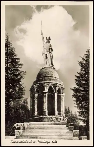 Hiddesen-Detmold Hermannsdenkmal 1955  gel. Posthorn Notopfer Berlin