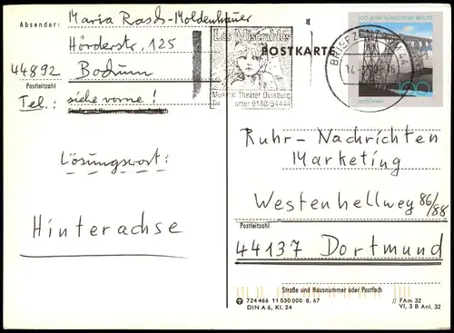 Reklame & Werbung Wir haben Fernsprecher - Telekommunikation 1999 Bochum