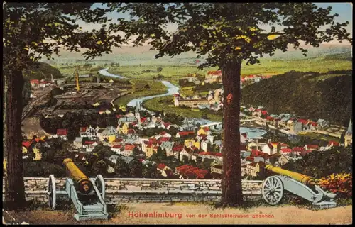 Hohenlimburg-Hagen (Westfalen) Stadt, Schloßterrasse - Geschütze 1915