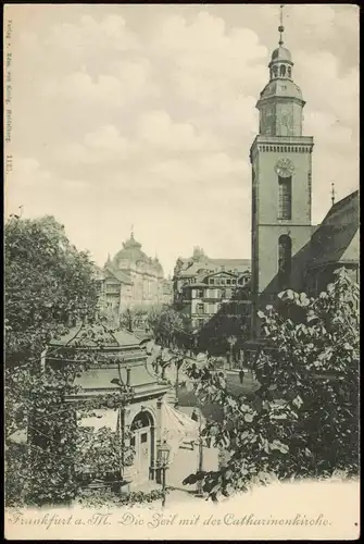 Ansichtskarte Frankfurt am Main Die Zeil mit der Catharinenkirche. 1905