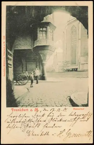 Ansichtskarte Frankfurt am Main Straßen Partie am Hainerhof 1901