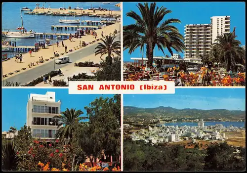 Postales San Antonio (Ibiza) 4 Bild: Strand, Hotel Promenade 1966