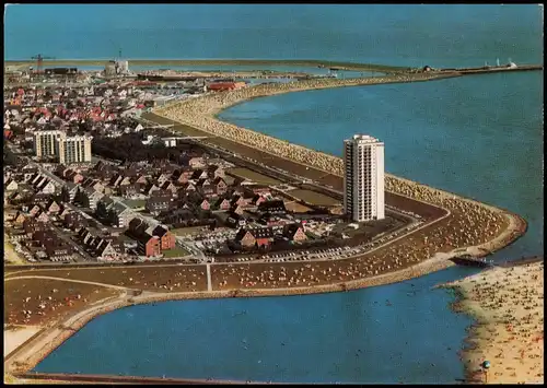 Ansichtskarte Büsum Luftbild - Strand Hotels 1981