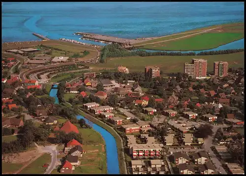 Ansichtskarte Horumersiel-Schillig-Wangerland Luftbild Hafen, Hotels 1981