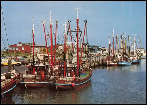 Ansichtskarte Harlesiel-Wittmund Hafen, Fischerboote 1981