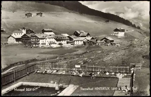 Ansichtskarte Hintertux-Tux (Tirol) Thermalbad und Stadt 1961