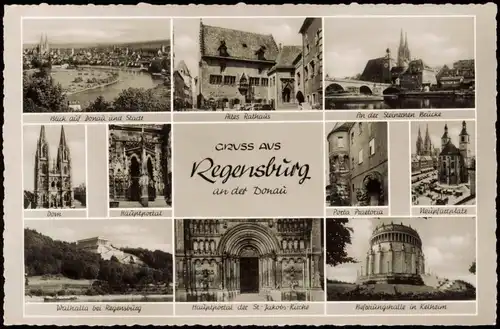 Ansichtskarte Regensburg Stadtteilansichten - Fotokarte 1963