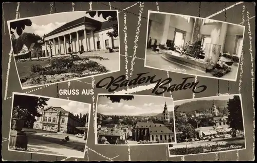 Ansichtskarte Baden-Baden Kurhaus, Trinkhalle, uvm - Fotokarte 1962
