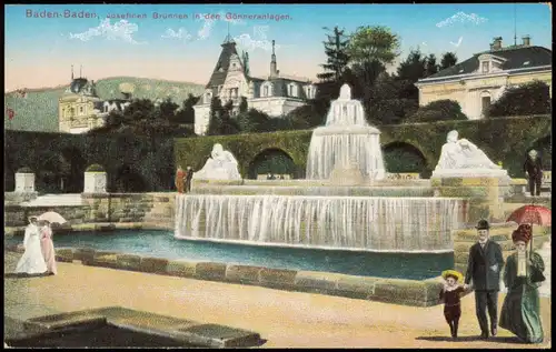 Baden-Baden Josefinen Brunnen in den Gönneranlagen, 1914 Privatfoto