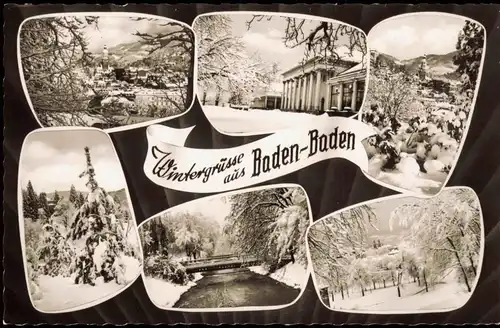 Ansichtskarte Baden-Baden Wintergrüsse Stadtteilansichten 1961