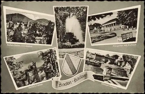 Baden-Baden 5 Bild Merkur Battert-Felsen Gönner-Anlagen 1962 Privatfoto