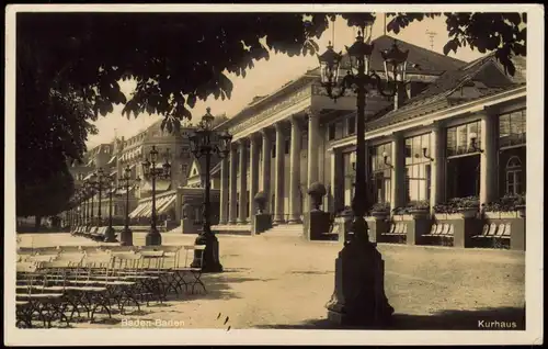 Ansichtskarte Baden-Baden Kurhaus, Terrasse 1936  gel. nach England