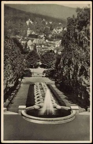 Ansichtskarte Baden-Baden Das Paradies 1938  gel. Nachgebühr
