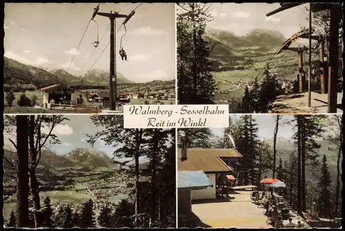 Reit im Winkl Mehrbild-AK Umland-Ansichten & Walmberg-Sesselbahn 1957